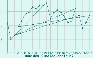 Courbe de l'humidex pour Lauwersoog Aws