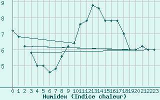 Courbe de l'humidex pour Torino / Bric Della Croce