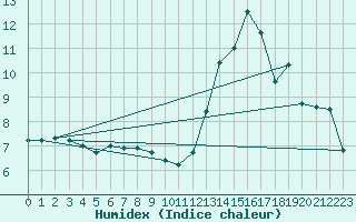 Courbe de l'humidex pour Locarno (Sw)