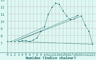 Courbe de l'humidex pour Plauen