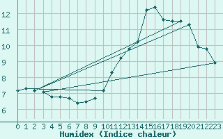 Courbe de l'humidex pour Anglars St-Flix(12)
