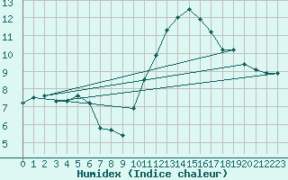 Courbe de l'humidex pour Sibiril (29)