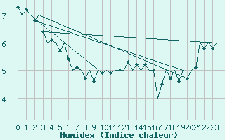 Courbe de l'humidex pour Fassberg