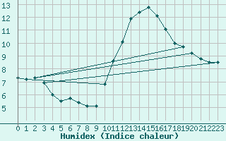 Courbe de l'humidex pour Hupsel Aws