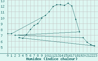 Courbe de l'humidex pour Seljelia