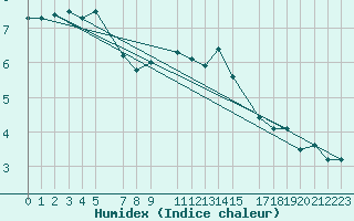 Courbe de l'humidex pour Susendal-Bjormo