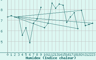 Courbe de l'humidex pour Machichaco Faro