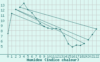 Courbe de l'humidex pour Hellyer Mine