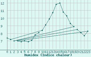 Courbe de l'humidex pour Birx/Rhoen