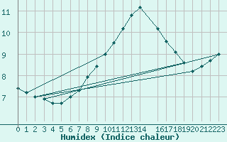 Courbe de l'humidex pour Flisa Ii