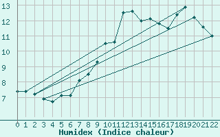Courbe de l'humidex pour Viseu