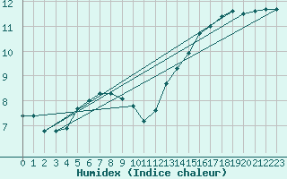 Courbe de l'humidex pour Belmullet