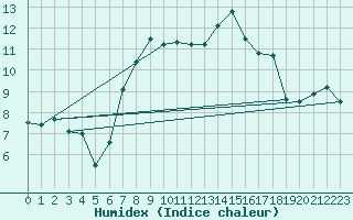 Courbe de l'humidex pour Rostherne No 2