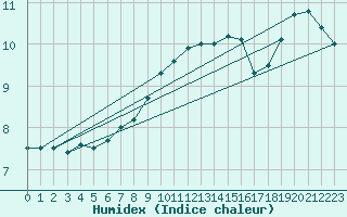 Courbe de l'humidex pour Vieste