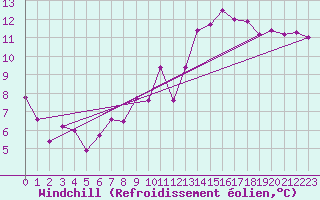Courbe du refroidissement olien pour Schmittenhoehe