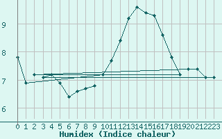 Courbe de l'humidex pour Sainte-Genevive-des-Bois (91)