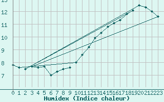 Courbe de l'humidex pour Offenbach Wetterpar