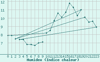 Courbe de l'humidex pour Mont-Aigoual (30)