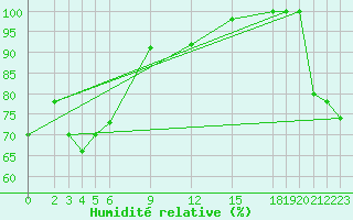 Courbe de l'humidit relative pour Burtonfield Tanna