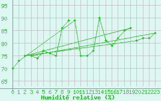 Courbe de l'humidit relative pour Carcassonne (11)