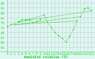 Courbe de l'humidit relative pour Amur (79)