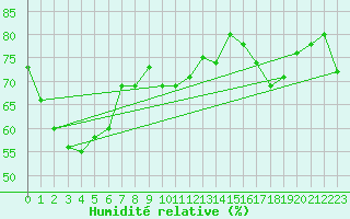 Courbe de l'humidit relative pour Hunters Hill Aws