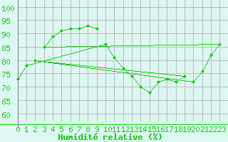 Courbe de l'humidit relative pour Amur (79)