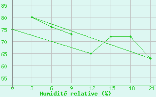 Courbe de l'humidit relative pour Novyj Tor'Jal