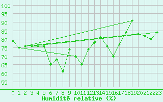 Courbe de l'humidit relative pour Haukelisaeter Broyt