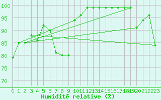 Courbe de l'humidit relative pour Slatteroy Fyr