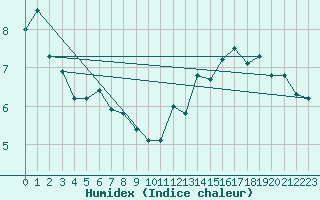 Courbe de l'humidex pour Mont-Aigoual (30)