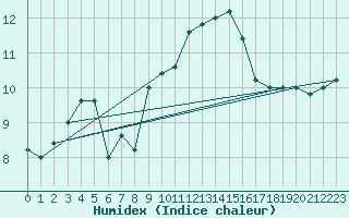 Courbe de l'humidex pour Capo Caccia