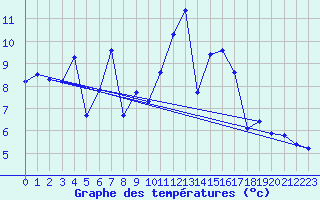 Courbe de tempratures pour Wolfsegg