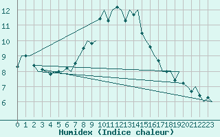 Courbe de l'humidex pour Skelleftea Airport