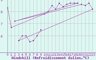 Courbe du refroidissement olien pour Offenbach Wetterpar