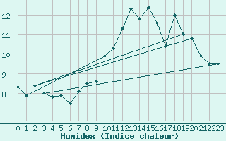 Courbe de l'humidex pour Mont-Aigoual (30)