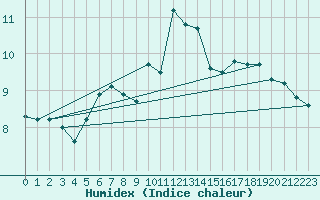 Courbe de l'humidex pour Wunsiedel Schonbrun