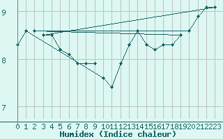 Courbe de l'humidex pour Mont-Aigoual (30)