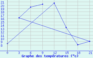 Courbe de tempratures pour Biriliussy