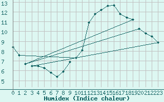 Courbe de l'humidex pour Ciudad Real (Esp)