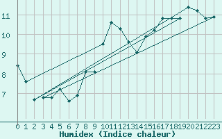 Courbe de l'humidex pour Wolfsegg