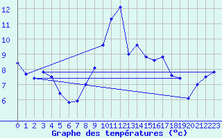 Courbe de tempratures pour Wittingen-Vorhop