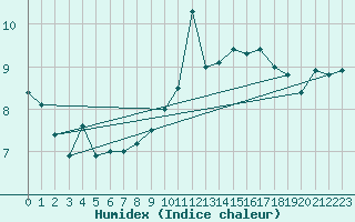 Courbe de l'humidex pour Hoernli