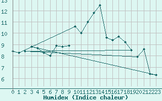 Courbe de l'humidex pour Hoernli