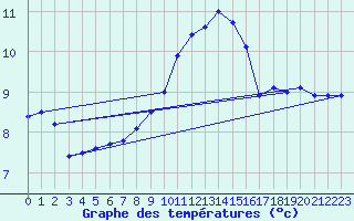 Courbe de tempratures pour Wiesenburg