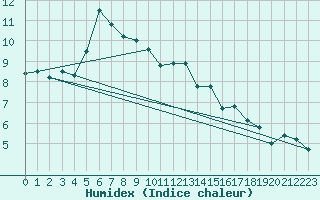 Courbe de l'humidex pour Romorantin (41)