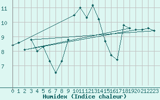 Courbe de l'humidex pour Ineu Mountain