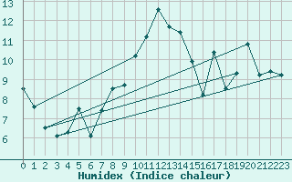 Courbe de l'humidex pour Moenichkirchen