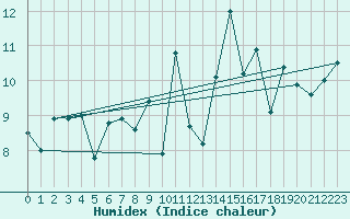 Courbe de l'humidex pour Lorient (56)