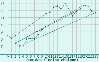 Courbe de l'humidex pour Holbeach